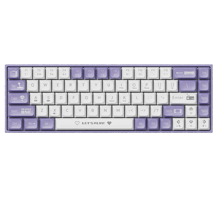 AJAZZ Keyboard AK680 Mechanical Gaming Keyboard Wired Purple/White AJAZZ Keyboard AK680 Mechanical Gaming Keyboard Wired Purple/White